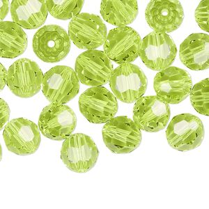 Bead 144pk citrus green, Crystal Passions® 8mm round 5000