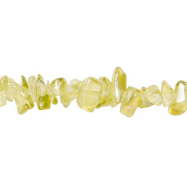 Bead, glass, translucent yellow-green AB, medium chip with 0.6-0.8mm hole. Sold per 32-inch strand, approximately 290-320 beads. image number 0