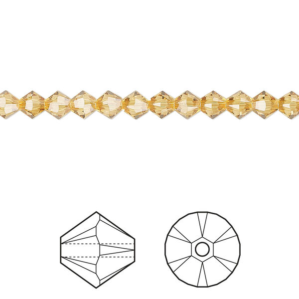 Bead 48pk golden topaz, Crystal Passions® 4mm bicone 5328 image number 0