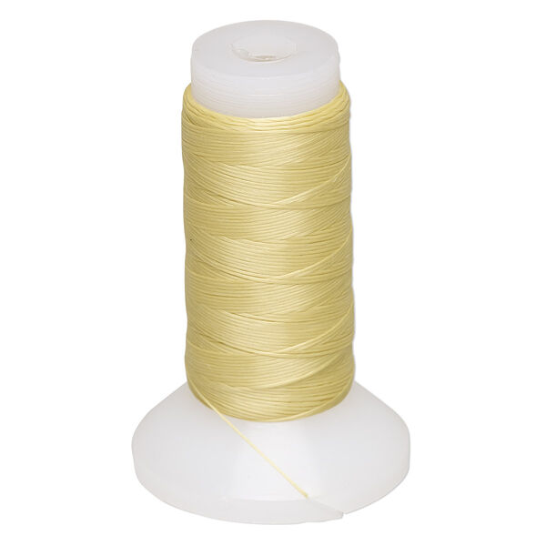 Thread, Kevlar®, natural, 0.18mm diameter, size D, 15-pound test. Sold per 50-yard spool. image number 0
