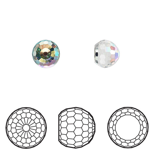 Fancy stone 144pk crystal AB CAL VZ, Swarovski® 8mm flat back ball 4869 image number 0