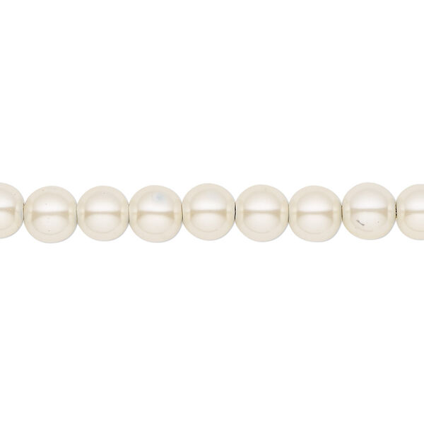 Bead, Hemalyke™ (man-made), pearlescent beige, 6mm round. Sold per 15-1/2" to 16" strand. image number 0
