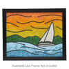Sabrina Frey Bead Mosaic&trade; Starter Kit, glass / medium-density fiberboard / glue, pkg/1, multicolored, 8x10 inches with "Mountain Sail (sailboat)" design. image number 0