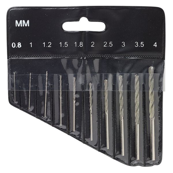 Drill bit, steel, 3/4 to 2-3/4 inches with 0.8-4mm twisted diamond-coated bit. Sold per 10-piece set. image number 0