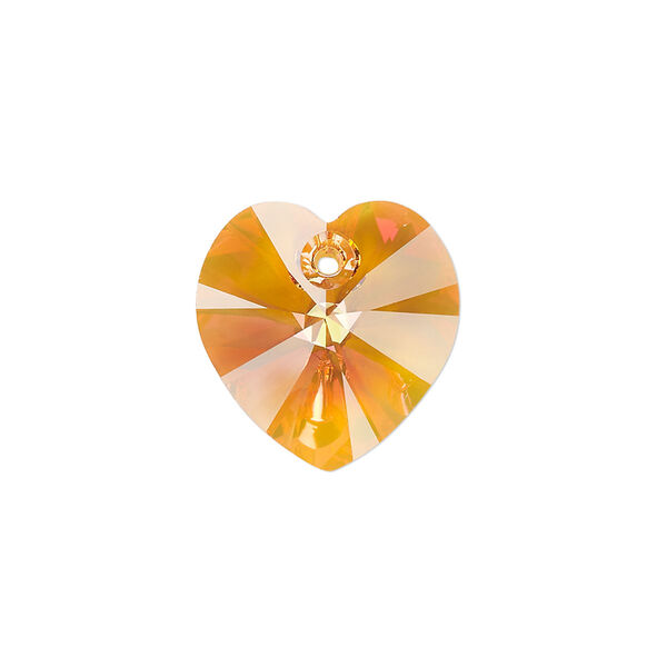 Drop 1pk crystal lava, Preciosa Czech crystal 18mm pendant heart image number 0