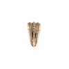 Bail, ice-pick, antiqued brass, 16x8mm beaded shield with dots and braids design, 12mm grip length. Sold individually. image number 0