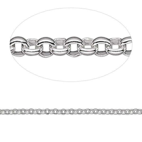 Chain, sterling silver, 2mm rolo. Sold per pkg of 5 feet. image number 0