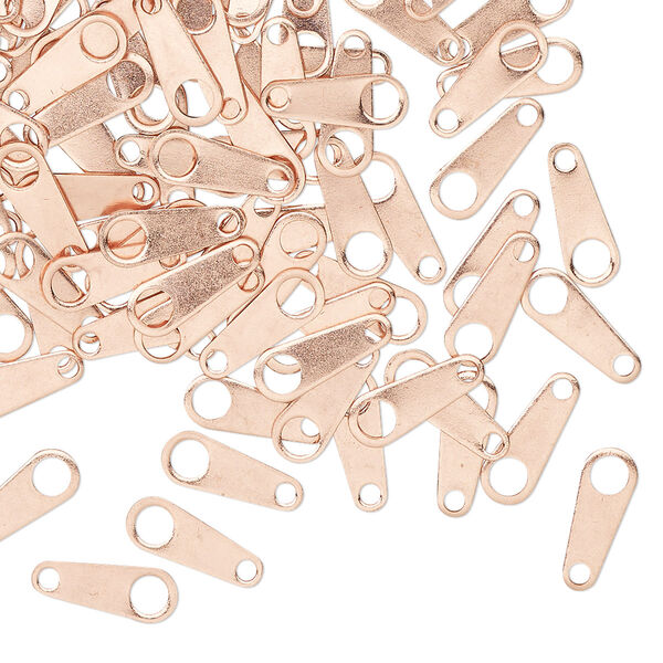 Chain tab, copper-plated brass, 10x4mm. Sold per pkg of 100. image number 0