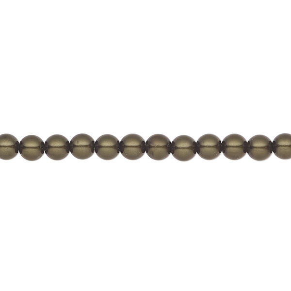 Pearl 600pk dark green, Preciosa Czech crystal 4mm round image number 0