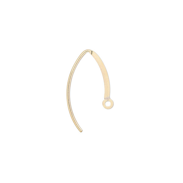 Ear wire, 14Kt gold-filled, 16mm flat marquise with closed loop, 20 gauge. Sold per pair. image number 0