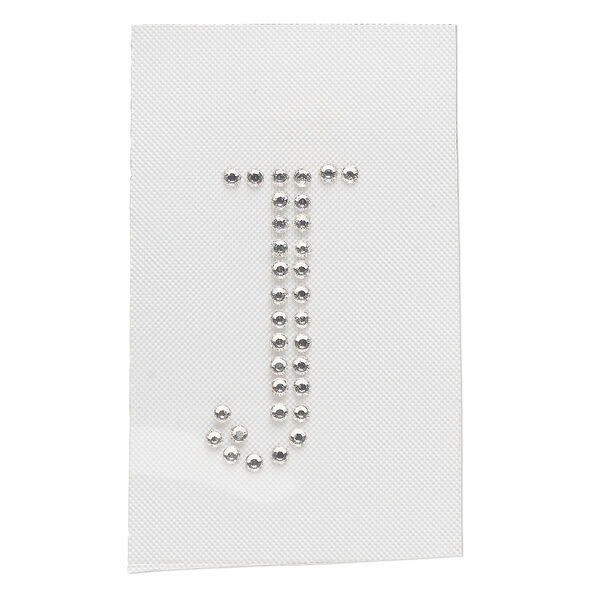 Iron-on transfer 1pk crystal clear, Preciosa Czech crystal 33.5x16.5mm "J" image number 0