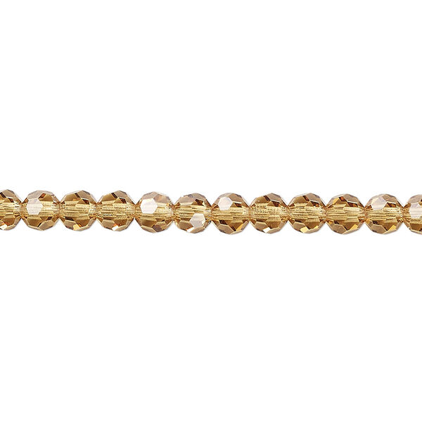 Bead 24pk light Colorado topaz, Preciosa Czech crystal 4mm round image number 0