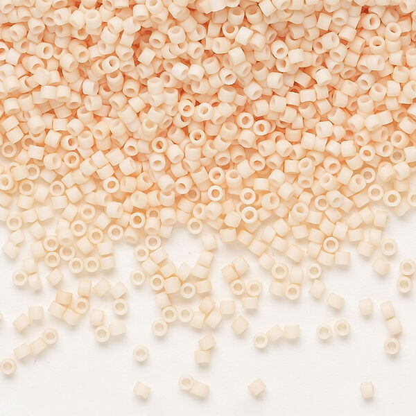Seed bead, Delica®, glass, pkg/7.5g, #11 round, opaque matte light peach (DB-1512). image number 0