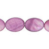 Mother-of-pearl shell 1pkg1, flat oval bead 15 inch violet 17x12mm-18x13mm image number 0