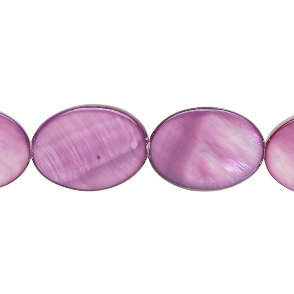 Mother-of-pearl shell 1pkg1, flat oval bead 15 inch violet 17x12mm-18x13mm image number 0