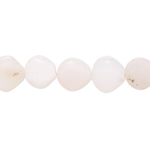 Pink opal 1pkg1, hand-cut puffed teardrop bead natural 8 inch 10x9mm-11x10mm