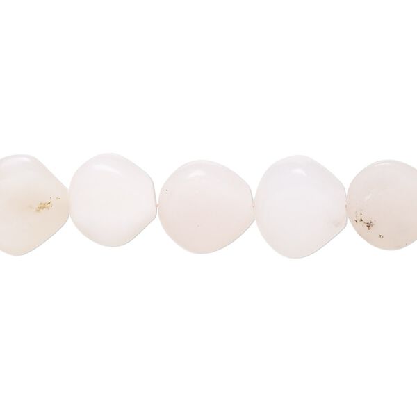 Pink opal 1pkg1, hand-cut puffed teardrop bead natural 8 inch 10x9mm-11x10mm image number 0