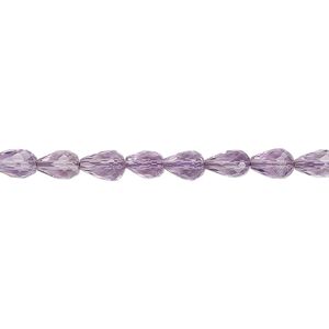 Amethyst 1pkg1, hand-cut faceted teardrop bead natural 13 inch 5x4mm-7x5mm