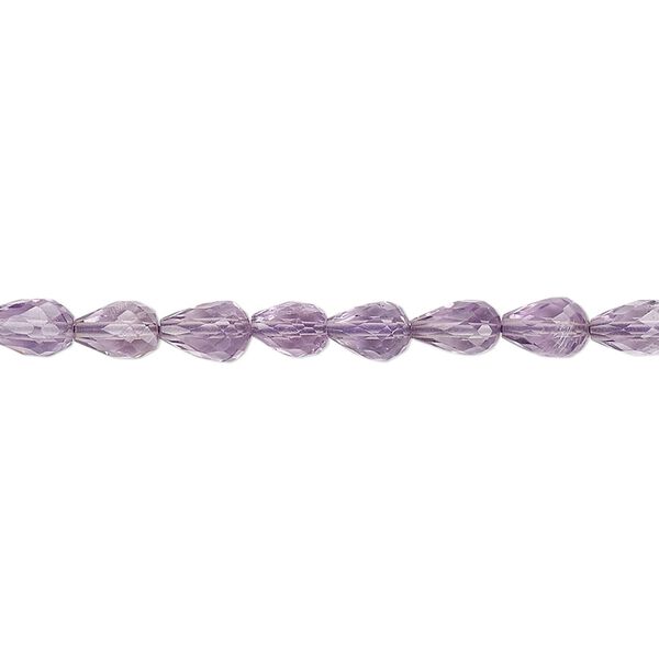 Amethyst 1pkg1, hand-cut faceted teardrop bead natural 13 inch 5x4mm-7x5mm image number 0