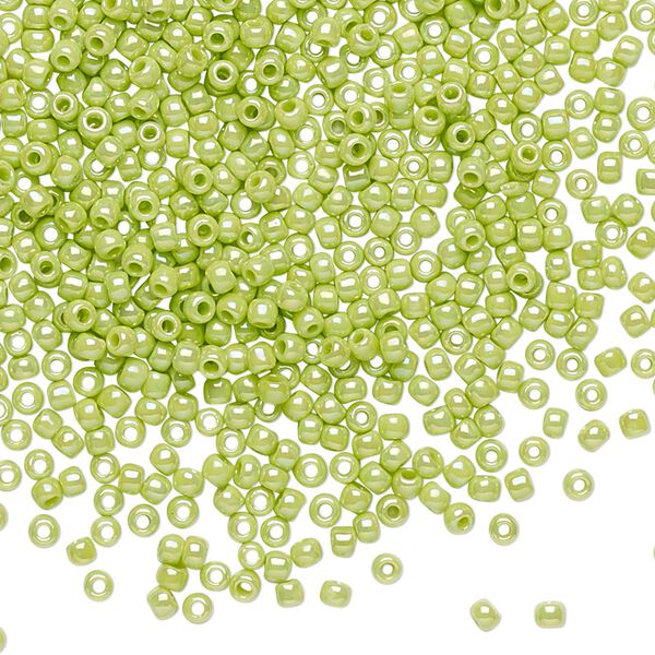 Seed bead, TOHO BEADS®, glass, pkg/250g, #11 round, opaque rainbow sour apple (TR-11-404). image number 0