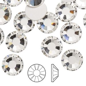 Flat back 96pk crystal foil back, Preciosa MAXIMA Czech crystal rhinestone 10.91-11.3mm chaton rose round SS48