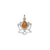 Carnelian / sterling silver 1pkg1, open lotus drop antiqued 12x12mm image number 1