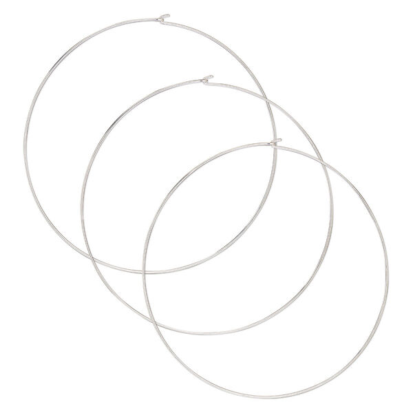Neckwire, silver plate steel, 1.5mm wide, 16 inches. Sold per pkg of 3. image number 0