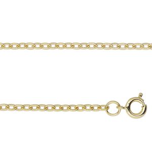 Chain, gold-finished steel, 2mm textured cable, 24 inches with springring clasp. Sold individually.