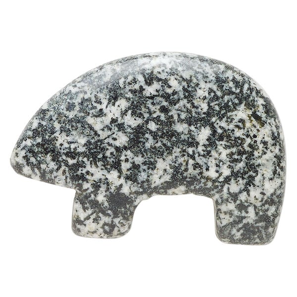 Spotted jasper 1pkg1, half-drilled Zuni-style bear focal natural, 39x28mm-44x32mm image number 2