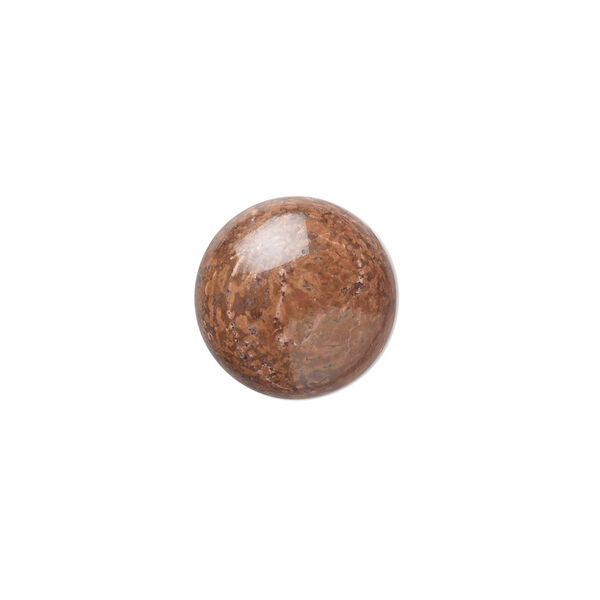 Cabochon, chrysanthemum stone (natural), 16mm calibrated round, B grade, Mohs hardness 3 to 4. Sold per pkg of 2. image number 0