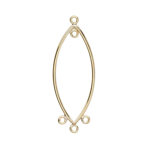 Drop, 14Kt gold-filled, 29x12mm oval with 4 loops. Sold per pkg of 2. image number 0
