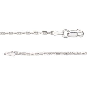 Chain 1pkg1 sterling silver anchor, 1.6mm / lobster claw clasp, Gossamer™ 18 inch