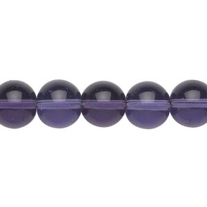 Bead, glass, violet, 10mm round. Sold per 36-inch strand.