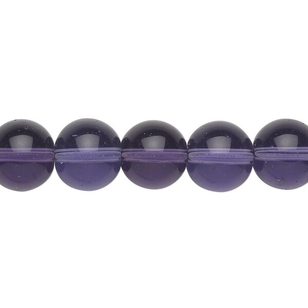 Bead, glass, violet, 10mm round. Sold per 36-inch strand. image number 0