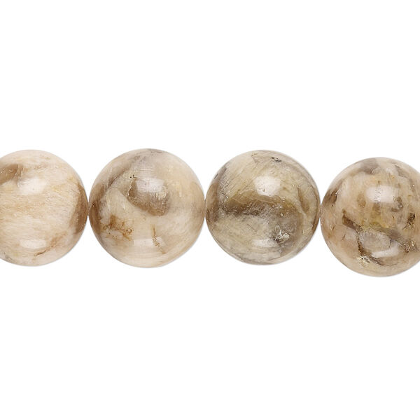 Bead, graphic feldspar (natural), 12mm round, B grade, Mohs hardness 6 to 6-1/2. Sold per 8-inch strand. image number 0