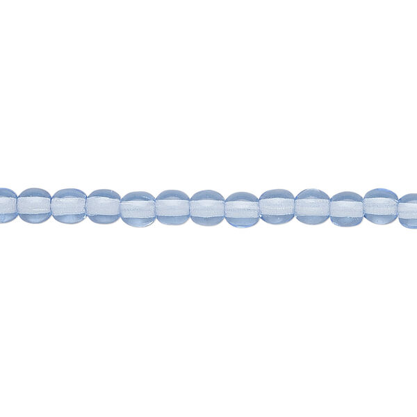 Bead, Czech glass druk, transparent sapphire blue, 4mm round. Sold per 15-1/2" to 16" strand. image number 0