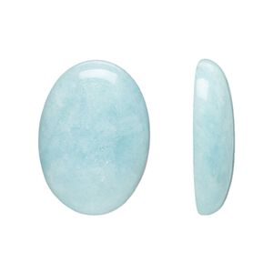 Amazonite 1pkg1, oval cab natural calibrated 25x18mm
