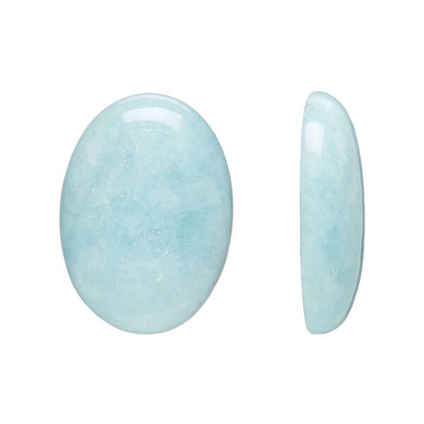 Amazonite 1pkg1, oval cab natural calibrated 25x18mm image number 0
