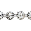 Bead, glass 1pkg8, opaque white and black, 12mm hand-painted round. image number 0