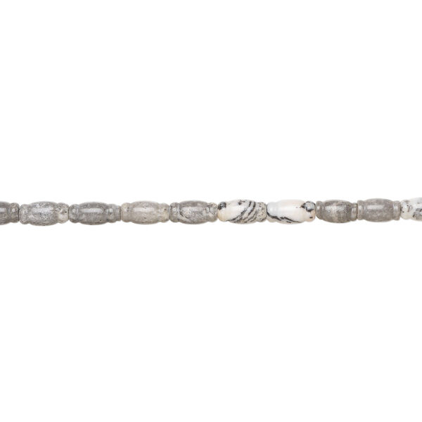 Grey-pink marble 1pkg1, vase bead natural, 15 inch 20x9mm-21x10mm image number 1