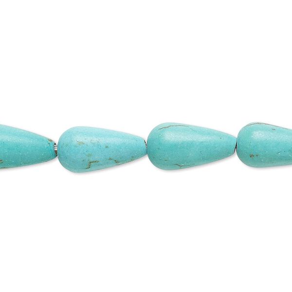 Magnesite 1pkg1, teardrop bead 15 inch 13x7mm-14x8mm image number 0