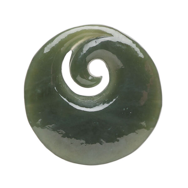 Nephrite jade 1pkg1, hand-cut 2-sided round focal natural B grade, 32mm image number 0