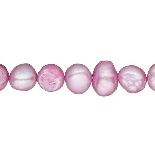 Pearl, cultured freshwater (dyed), grape, 7-8mm flat-sided potato, D grade, Mohs hardness 2-1/2 to 4. Sold per 16-inch strand. image number 0
