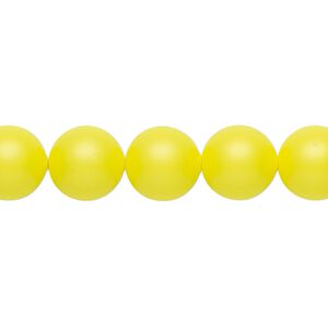 Pearl 25pk neon yellow, Crystal Passions® 10mm round 5810