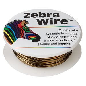 Wire, Zebra Wire™, color-coated copper, antique bronze, round, 18 gauge. Sold per 10-yard spool.