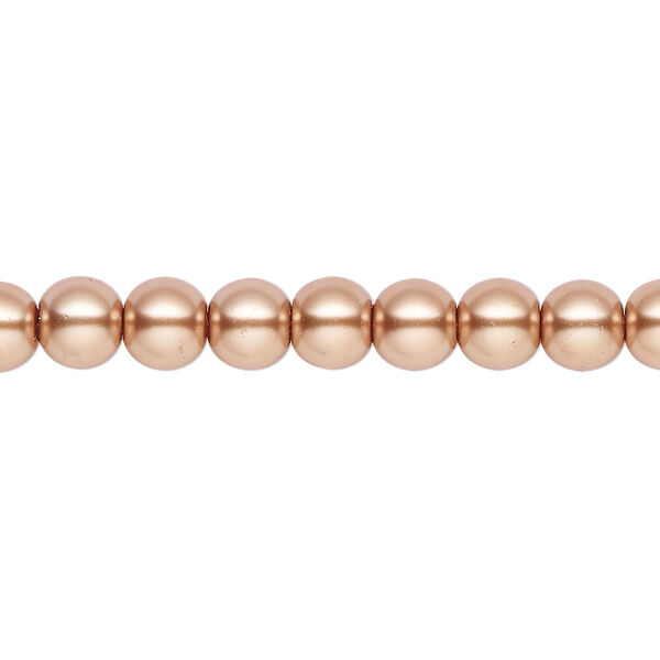 Pearl 2pk bright gold, Celestial Crystal® 6mm round 15.5-16 inch image number 0