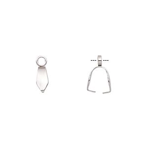 Bail, ice-pick, stainless steel, 8x4mm, 7mm grip length. Sold per pkg of 10.