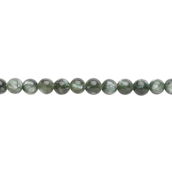 Bead, seraphinite (natural), 4mm round, C grade, Mohs hardness 2 to 2-1/2. Sold per 15-1/2" to 16" strand. image number 0