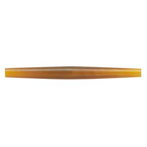 Bead, horn (dyed), golden, 98x6mm-100x9mmmm hand-cut hairpipe, Mohs hardness 2-1/2. Sold per pkg of 12.