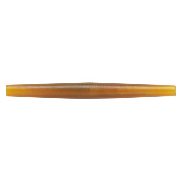 Bead, horn (dyed), golden, 98x6mm-100x9mmmm hand-cut hairpipe, Mohs hardness 2-1/2. Sold per pkg of 12. image number 0
